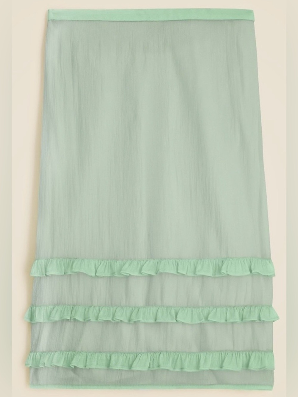 NWT J.Crew Mint Green Ruffled Organza Skirt